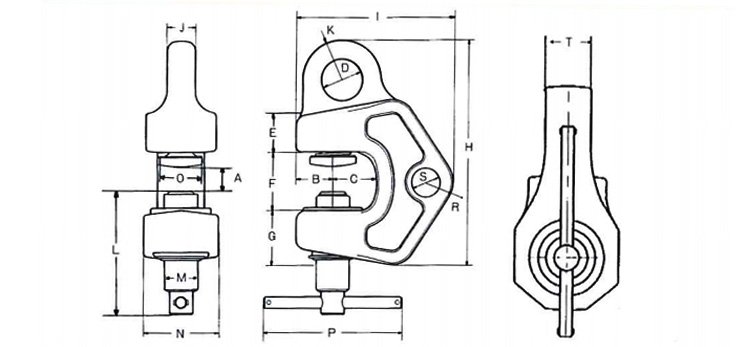 鷹牌SBB螺旋鎖緊鋼板吊鉗尺寸