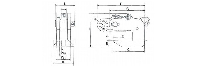 VAFS型水平吊鉗尺寸