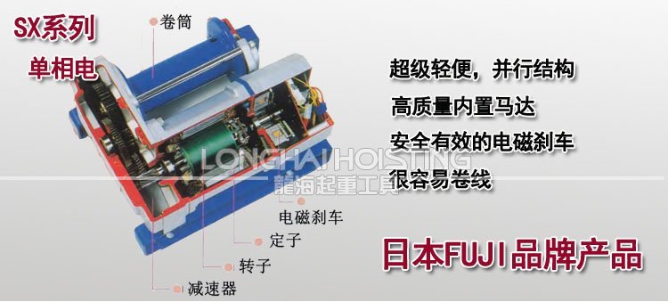 日本FUJI SX鋁合金卷揚機 日本FUJI SX鋁合金卷揚機