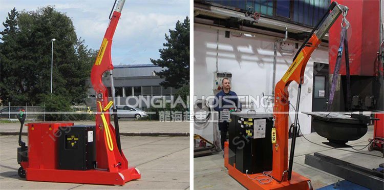 德國(guó)配重電動(dòng)工業(yè)液壓小吊車應(yīng)用 德國(guó)全電動(dòng)配重型液壓小吊機(jī)應(yīng)用